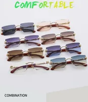 Cheetah Decorative Frameless Sunglasses Small Box Fashion Trend All-match  Sunglasses OW3077 main image 2