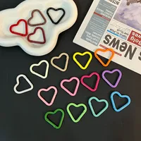 New Color Paint Love Heart-shaped Aluminum Alloy Mountaineering Buckle Hanging Buckle DIY Jewelry Women's Miu Bag Pendant Keychain main image 3