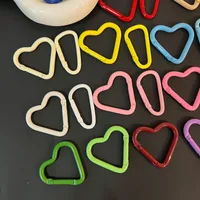 New Color Paint Love Heart-shaped Aluminum Alloy Mountaineering Buckle Hanging Buckle DIY Jewelry Women's Miu Bag Pendant Keychain main image 4