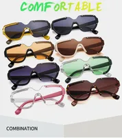 Distinctive Funny Hip-hop One-piece Sunglasses Cyber Celebrity Star Decoration Trendy Sunglasses Street Personality Fashion Glasses 8721 main image 2