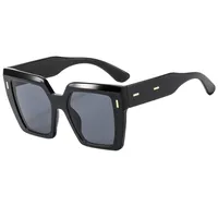 Retro Large Frame Color Matching Sunglasses M6146 Men And Women Face Repair Online Celebrity Sunglasses  Fashion Sunglasses sku image 1