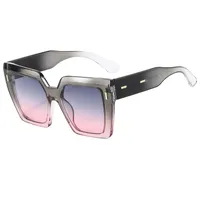 Retro Large Frame Color Matching Sunglasses M6146 Men And Women Face Repair Online Celebrity Sunglasses  Fashion Sunglasses sku image 5