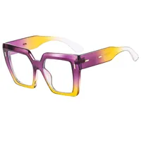 Retro Large Frame Color Matching Sunglasses M6146 Men And Women Face Repair Online Celebrity Sunglasses  Fashion Sunglasses sku image 8