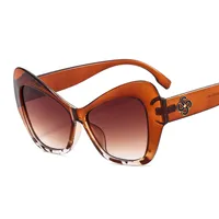 New Cat Eye Women's Sunglasses  Fashion Face Repair Retro Gorgeous Sunglasses  Plain Glasses M447 sku image 3