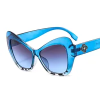 New Cat Eye Women's Sunglasses  Fashion Face Repair Retro Gorgeous Sunglasses  Plain Glasses M447 sku image 5