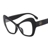 New Cat Eye Women's Sunglasses  Fashion Face Repair Retro Gorgeous Sunglasses  Plain Glasses M447 sku image 6