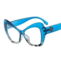 New Cat Eye Women's Sunglasses  Fashion Face Repair Retro Gorgeous Sunglasses  Plain Glasses M447 sku image 8