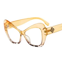 New Cat Eye Women's Sunglasses  Fashion Face Repair Retro Gorgeous Sunglasses  Plain Glasses M447 sku image 10