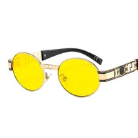 50629 Metal Punk Craft Sunglasses Oval Frame All-Match Street Photographing Instagram Style Trendy Rock Sunglasses For Men And Women sku image 6