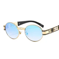 50629 Metal Punk Craft Sunglasses Oval Frame All-Match Street Photographing Instagram Style Trendy Rock Sunglasses For Men And Women sku image 7