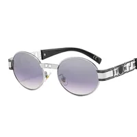 50629 Metal Punk Craft Sunglasses Oval Frame All-Match Street Photographing Instagram Style Trendy Rock Sunglasses For Men And Women sku image 8