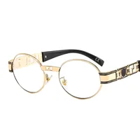 50629 Metal Punk Craft Sunglasses Oval Frame All-Match Street Photographing Instagram Style Trendy Rock Sunglasses For Men And Women sku image 9