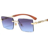 Cheetah Decorative Frameless Sunglasses Small Box Fashion Trend All-match  Sunglasses OW3077 sku image 5