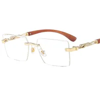 Cheetah Decorative Frameless Sunglasses Small Box Fashion Trend All-match  Sunglasses OW3077 sku image 7