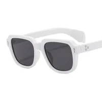 (T22082) New Box Men's And Women's Business Sunglasses  Trend Flat Mirror Rice Nail Vintage Glasses sku image 2