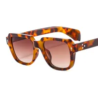 (T22082) New Box Men's And Women's Business Sunglasses  Trend Flat Mirror Rice Nail Vintage Glasses sku image 4