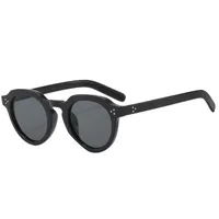 New Retro Simple Oval Casual Men's And Women's Rice Nail Sunglasses Small Frame Gradient Color Matching Sunglasses T22124 sku image 1