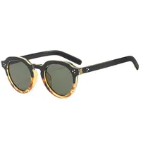New Retro Simple Oval Casual Men's And Women's Rice Nail Sunglasses Small Frame Gradient Color Matching Sunglasses T22124 sku image 2