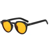New Retro Simple Oval Casual Men's And Women's Rice Nail Sunglasses Small Frame Gradient Color Matching Sunglasses T22124 sku image 3