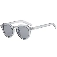New Retro Simple Oval Casual Men's And Women's Rice Nail Sunglasses Small Frame Gradient Color Matching Sunglasses T22124 sku image 4