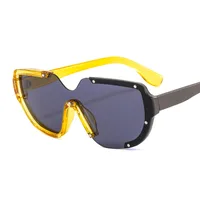 Distinctive Funny Hip-hop One-piece Sunglasses Cyber Celebrity Star Decoration Trendy Sunglasses Street Personality Fashion Glasses 8721 sku image 2