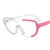 Distinctive Funny Hip-hop One-piece Sunglasses Cyber Celebrity Star Decoration Trendy Sunglasses Street Personality Fashion Glasses 8721 sku image 8