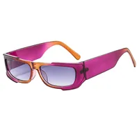 Colorful Set Gorgeous Sunglasses Men And Women Hip Hop Small Frame  Sunglasses Fashion Wear Glasses M6113 sku image 6