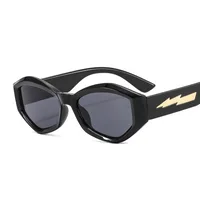 Fashion Personality Trendy Small Frame Sunglasses Lightning Decorative Vintage Glasses Irregular Dazzling Color Men's And Women's  Sunglasses sku image 1