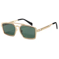 New   High-grade Metal Fashion Sunglasses Double Beam Retro Men's Outdoor Riding Sunglasses T22141 sku image 4