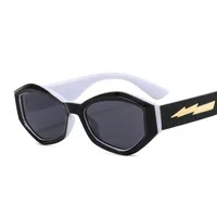 Fashion Personality Trendy Small Frame Sunglasses Lightning Decorative Vintage Glasses Irregular Dazzling Color Men's And Women's  Sunglasses sku image 2