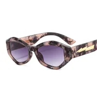 Fashion Personality Trendy Small Frame Sunglasses Lightning Decorative Vintage Glasses Irregular Dazzling Color Men's And Women's  Sunglasses sku image 3