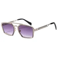 New   High-grade Metal Fashion Sunglasses Double Beam Retro Men's Outdoor Riding Sunglasses T22141 sku image 7