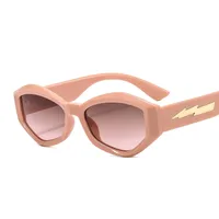 Fashion Personality Trendy Small Frame Sunglasses Lightning Decorative Vintage Glasses Irregular Dazzling Color Men's And Women's  Sunglasses sku image 6