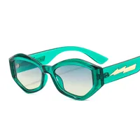 Fashion Personality Trendy Small Frame Sunglasses Lightning Decorative Vintage Glasses Irregular Dazzling Color Men's And Women's  Sunglasses sku image 7