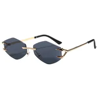 Personality New Frameless Diamond Sunglasses Internet Red With Metal Small Frame Glasses Fashion Sunglasses T22142 sku image 1