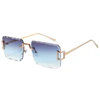 New  Personality Rhombus Frameless Square Trim High-end Luxury Women's Sunglasses Sunshade Sunglasses 2353 sku image 2