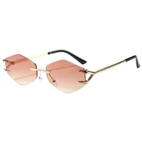 Personality New Frameless Diamond Sunglasses Internet Red With Metal Small Frame Glasses Fashion Sunglasses T22142 sku image 3