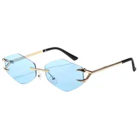 Personality New Frameless Diamond Sunglasses Internet Red With Metal Small Frame Glasses Fashion Sunglasses T22142 sku image 4