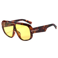 New  Trend Large Frame Goggles  Fashion Sunglasses Men's Anti-ultraviolet Sunglasses Women T22113 sku image 3