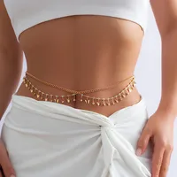 Jewelry Bikini Rhinestone Chain Waist Decoration Multi-layer Body Chain Star Rhinestone Tassel Waist Chain Women sku image 16