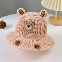 Children's Sunshade Hat Summer Thin Boys And Girls Cartoon Bear Sunscreen Straw Hat Baby Travel Breathable Sun Hat sku image 33