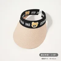 Children's Sunshade Hat Summer Thin Boys And Girls Cartoon Bear Sunscreen Straw Hat Baby Travel Breathable Sun Hat sku image 25