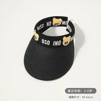 Children's Sunshade Hat Summer Thin Boys And Girls Cartoon Bear Sunscreen Straw Hat Baby Travel Breathable Sun Hat sku image 26