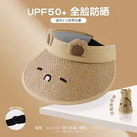 Children's Sunshade Hat Summer Thin Boys And Girls Cartoon Bear Sunscreen Straw Hat Baby Travel Breathable Sun Hat sku image 20