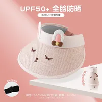 Children's Sunshade Hat Summer Thin Boys And Girls Cartoon Bear Sunscreen Straw Hat Baby Travel Breathable Sun Hat sku image 22