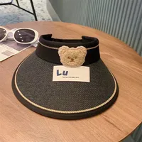 Children's Sunshade Hat Summer Thin Boys And Girls Cartoon Bear Sunscreen Straw Hat Baby Travel Breathable Sun Hat sku image 16