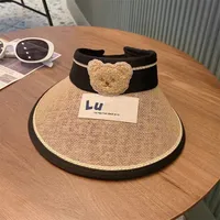 Children's Sunshade Hat Summer Thin Boys And Girls Cartoon Bear Sunscreen Straw Hat Baby Travel Breathable Sun Hat sku image 18