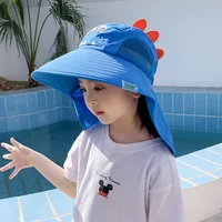 Children's Sunshade Hat Summer Thin Boys And Girls Cartoon Bear Sunscreen Straw Hat Baby Travel Breathable Sun Hat sku image 50