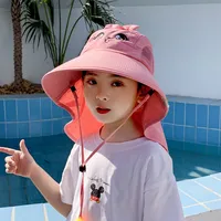 Children's Sunshade Hat Summer Thin Boys And Girls Cartoon Bear Sunscreen Straw Hat Baby Travel Breathable Sun Hat sku image 51