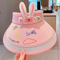 Children's Sunshade Hat Summer Thin Boys And Girls Cartoon Bear Sunscreen Straw Hat Baby Travel Breathable Sun Hat sku image 27